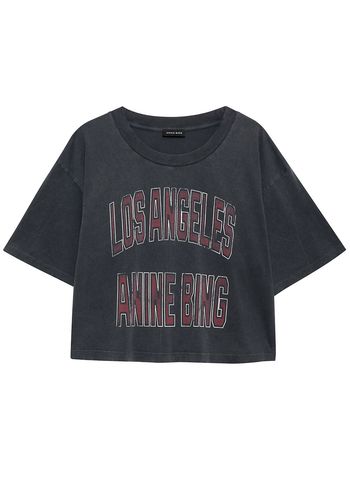 Anine Bing - T-shirt - Johnny Cropped Tee - Washed Black