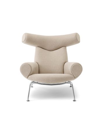 Fredericia Furniture - Armchair - Wegner Ox Chair 1000 by Hans J. Wegner - Grand Linen