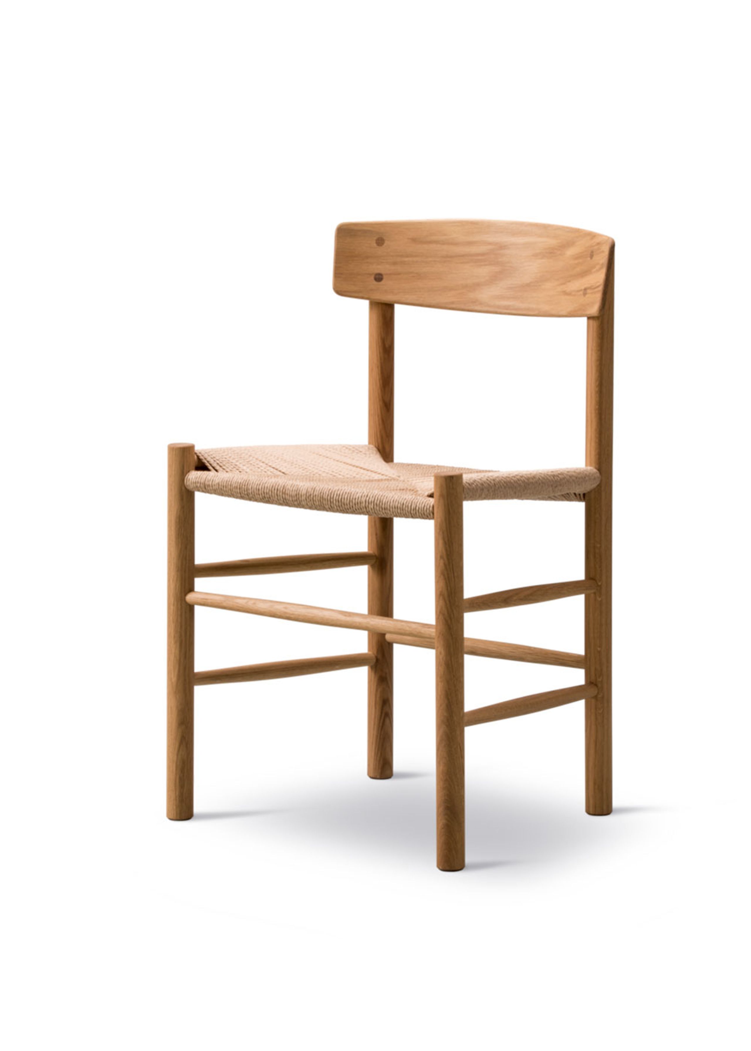 Fredericia Furniture - Dining chair - J39 Mogensen Chair 3239 by Børge Mogensen - Clear Oiled Oak / Natural Paper Cord