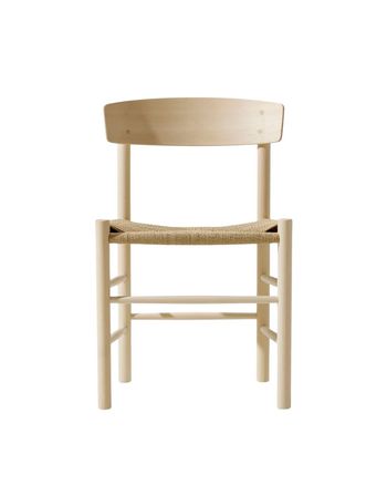 Fredericia Furniture - Dining chair - J39 Mogensen Chair 3239 by Børge Mogensen - Soaped Beech / Natural Paper Cord