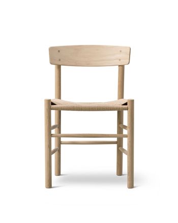 Fredericia Furniture - Dining chair - J39 Mogensen Chair 3239 by Børge Mogensen - Soaped Oak / Natural Paper Cord