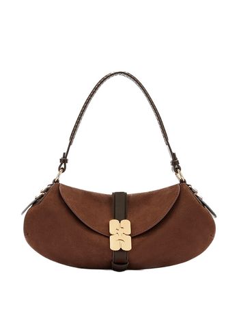 Ganni - Shoulder bag - Kat Baguette Suede - Chicory Coffee