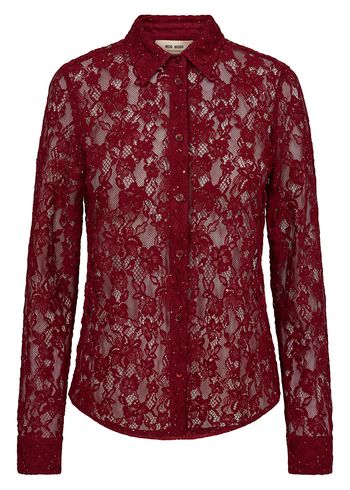 Mos Mosh - Shirt - MMKether Lace Sequin Shirt - Biking Red