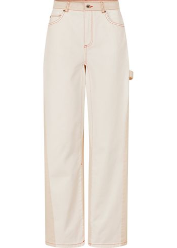 Stine Goya - Jeans - Twist Knee Seam Denim Pant - Natural / Contrast Red