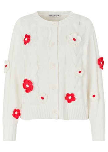 Stine Goya - Knit - Crewneck Cable Cardigan - White