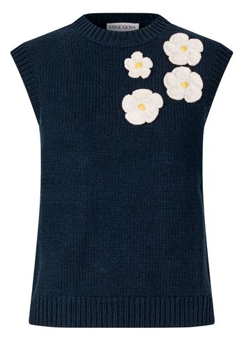 Stine Goya - Knit - Crewneck Dropped Shoulder Vest - Navy