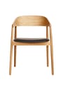 Andersen Furniture - Dining chair - AC2 Chair / Padded Seat - Oak / White Pigmented Mat Lacquered / Leather: Black