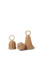 Ferm Living - Christmas Ornaments - Braided Bell Baubles - Set Of 2/3 - Set of 2 - Natural