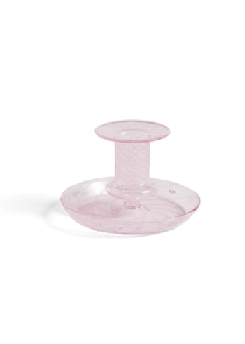 HAY - Candle holder - Flare - Stripe - Pink w. Pink