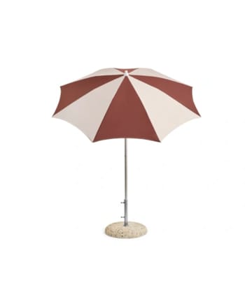 HAY - Parasol - Terrazza Parasol - Octagon - Off-white and burgundy