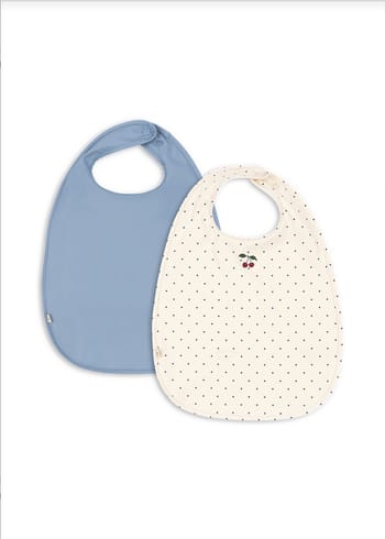 Konges Sløjd - Bib - 2 pack dinner bib - NAVY DOT/RAIN WASHED